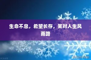 生命不息，希望长存，笑对人生风雨路