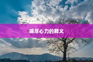 竭尽心力的释义