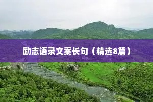 关于励志的心灵鸡汤经典语录 二 （精选100句）