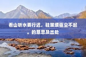 公今更恐情难绝，泛作飞蓬谋未拙。的意思及出处