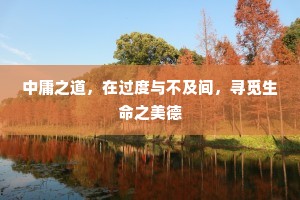 中庸之道，在过度与不及间，寻觅生命之美德