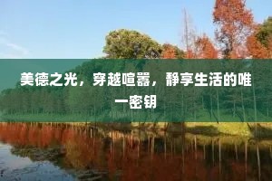 美德之光，穿越喧嚣，静享生活的唯一密钥