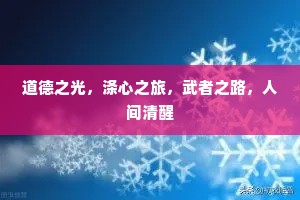 道德之光，涤心之旅，武者之路，人间清醒