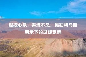 深挖心泉，善流不息，奥勒利乌斯启示下的灵魂觉醒