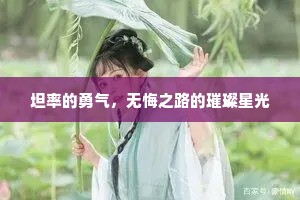 坦率的勇气，无悔之路的璀璨星光