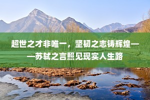 超世之才非唯一，坚韧之志铸辉煌——苏轼之言照见现实人生路
