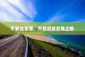 不妄自菲薄，方能超越自我之巅