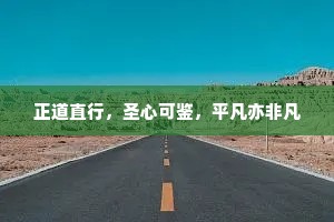 正道直行，圣心可鉴，平凡亦非凡