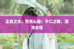 正直之光，照亮心田；不仁之暗，混沌自噬