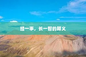 经一事，长一智的释义