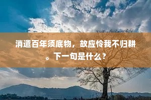 一年春景将过半，满目闲愁苦未开。的解释
