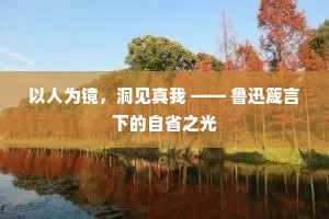 以人为镜，洞见真我 —— 鲁迅箴言下的自省之光