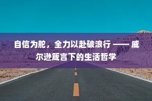 自信为舵，全力以赴破浪行 —— 威尔逊箴言下的生活哲学