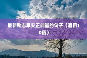 唯美励志句子长句（精选10篇）
