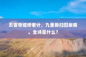 揖让未能忘典礼，英雄孰不惯戎衣。上一句是什么？