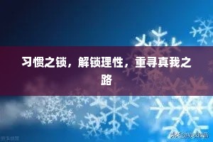 习惯之锁，解锁理性，重寻真我之路