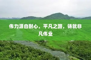 伟力源自耐心，平凡之路，铸就非凡伟业