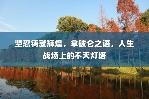 坚忍铸就辉煌，拿破仑之语，人生战场上的不灭灯塔