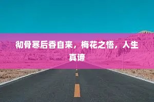 彻骨寒后香自来，梅花之悟，人生真谛
