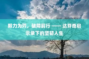 毅力为刃，破障前行 —— 达芬奇启示录下的坚韧人生