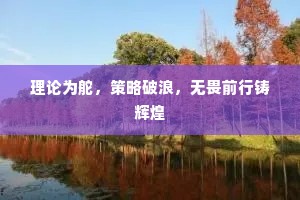 理论为舵，策略破浪，无畏前行铸辉煌