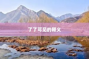 了了可见的释义