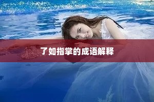 了如指掌的成语解释