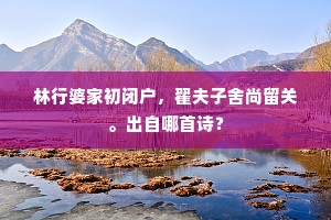 赤板桥西小竹篱，槿花还似去年时。出自哪首诗？