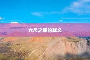 六尺之孤的释义