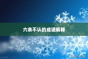 六亲不认的成语解释
