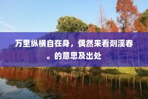 古柏八株堆翠色，灵泉一派逗寒声。的释义