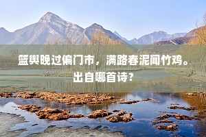 得意忘形还朴去，从教人笑不风流。出自哪首诗？