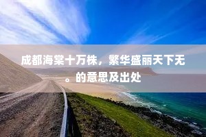 经国之才成语的释义